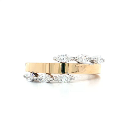 .48 Marquise Diamond Cocktail Ring Two-Tone 18k