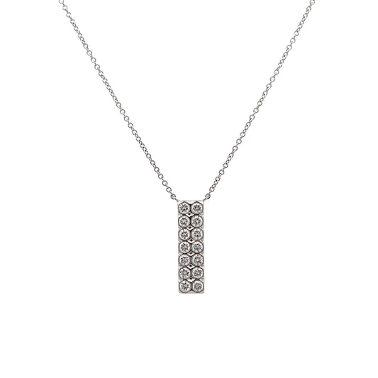 .49 Diamond Bar Pendant Necklace in 18k White Gold