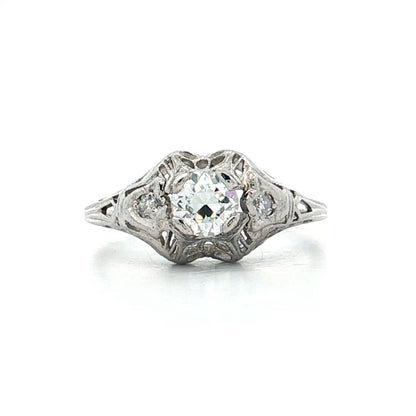 .50 Antique Deco European Diamond Engagement Ring 18k