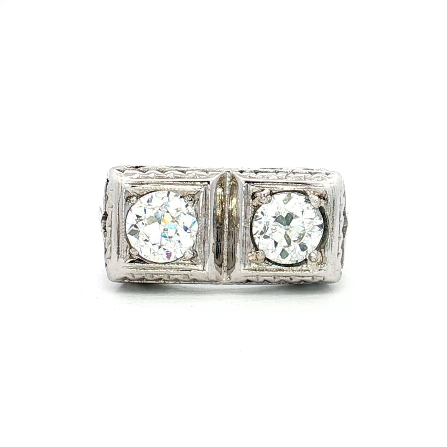 .95 Antique European Diamond Cocktail Ring 18k