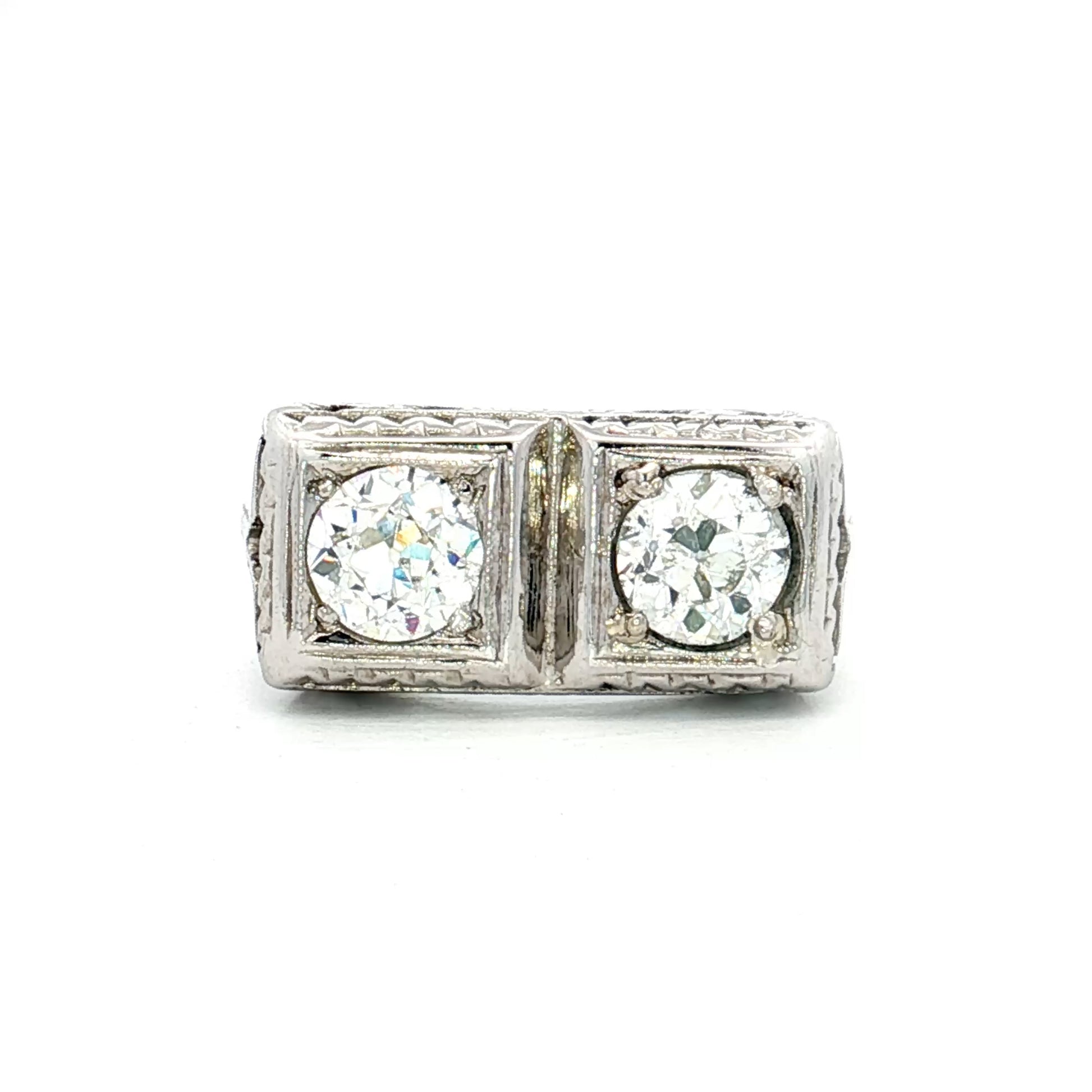 .50 Antique European Diamond Cocktail Ring 18k