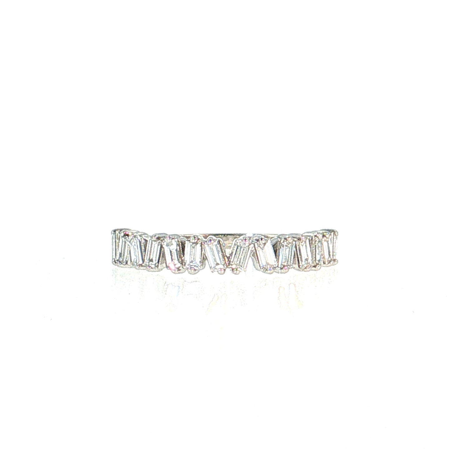 .50 Baguette Diamond Wedding Band 14k White Gold