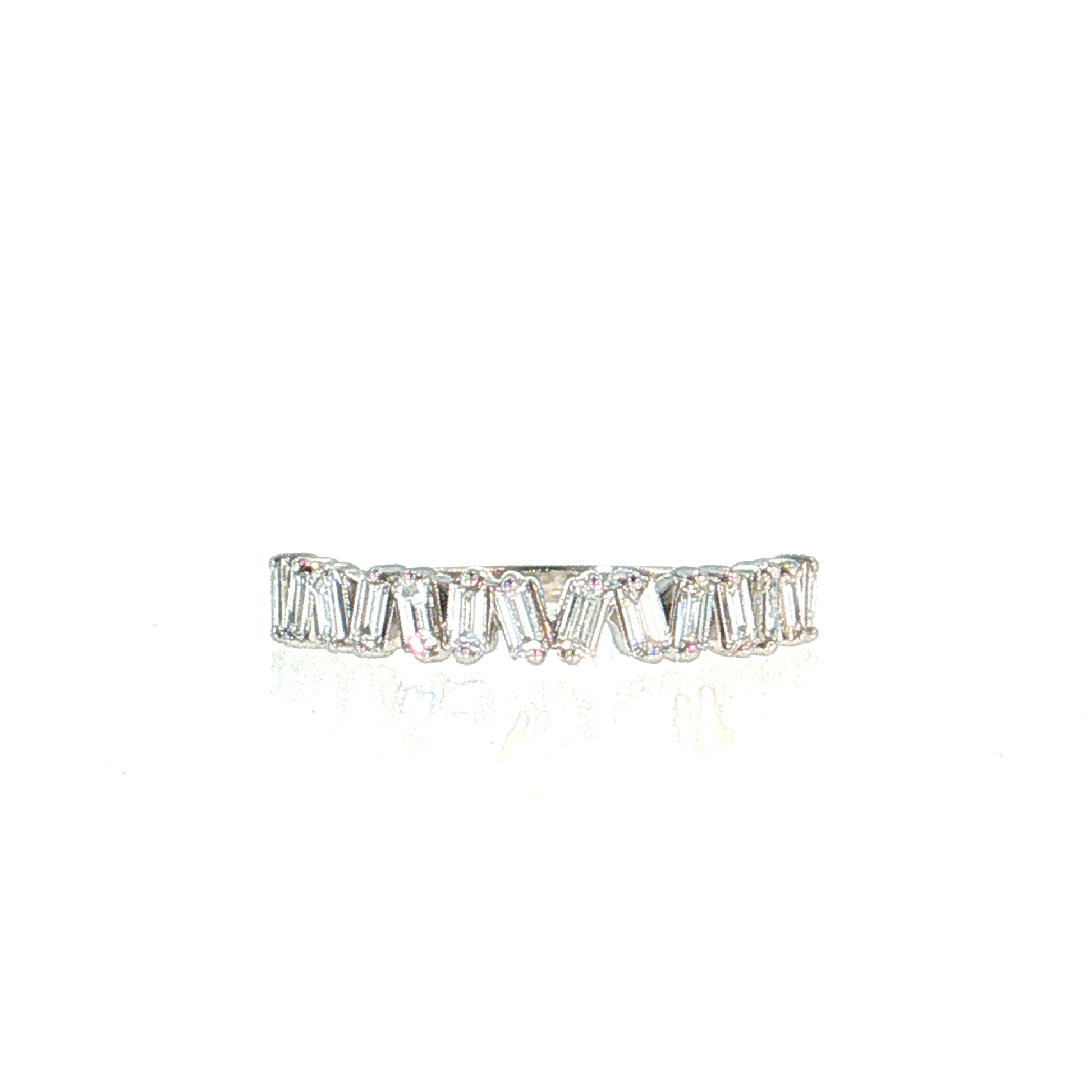 .50 Baguette Diamond Wedding Band 14k White Gold