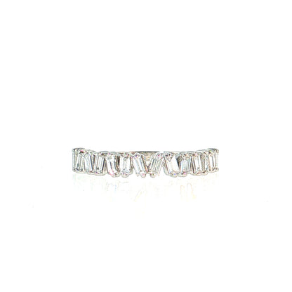 .50 Baguette Diamond Wedding Band 14k White Gold
