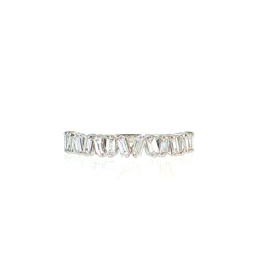 .50 Baguette Diamond Wedding Band 14k White Gold