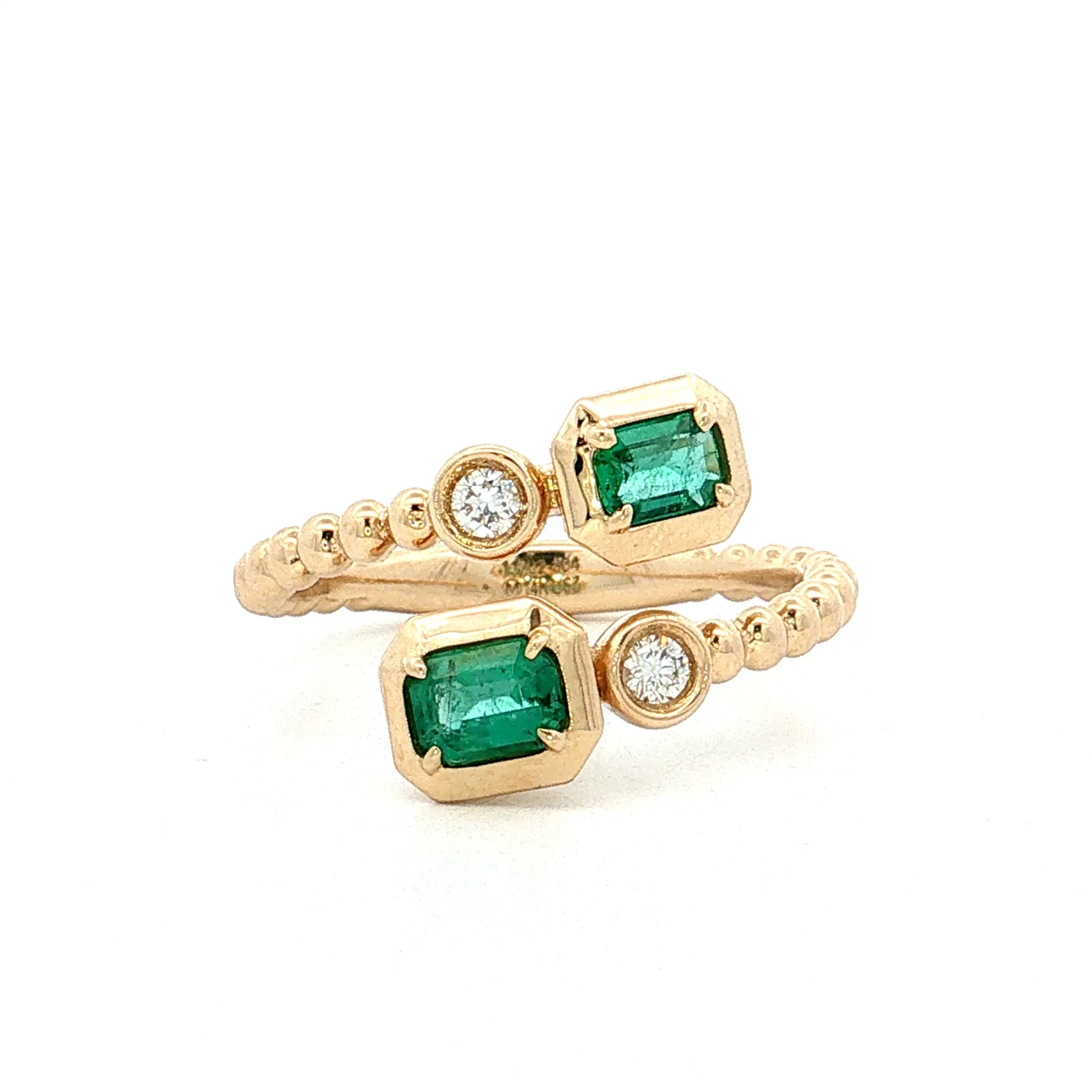 .50 Emerald & Diamond Toi Et Moi Ring 14k