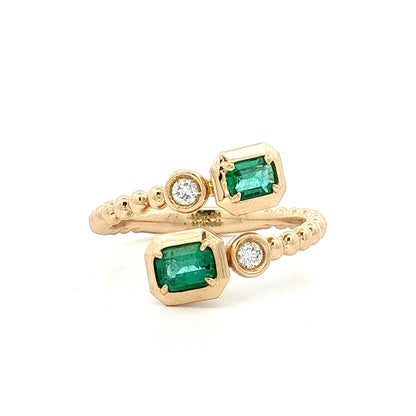 .50 Emerald & Diamond Toi Et Moi Ring 14k