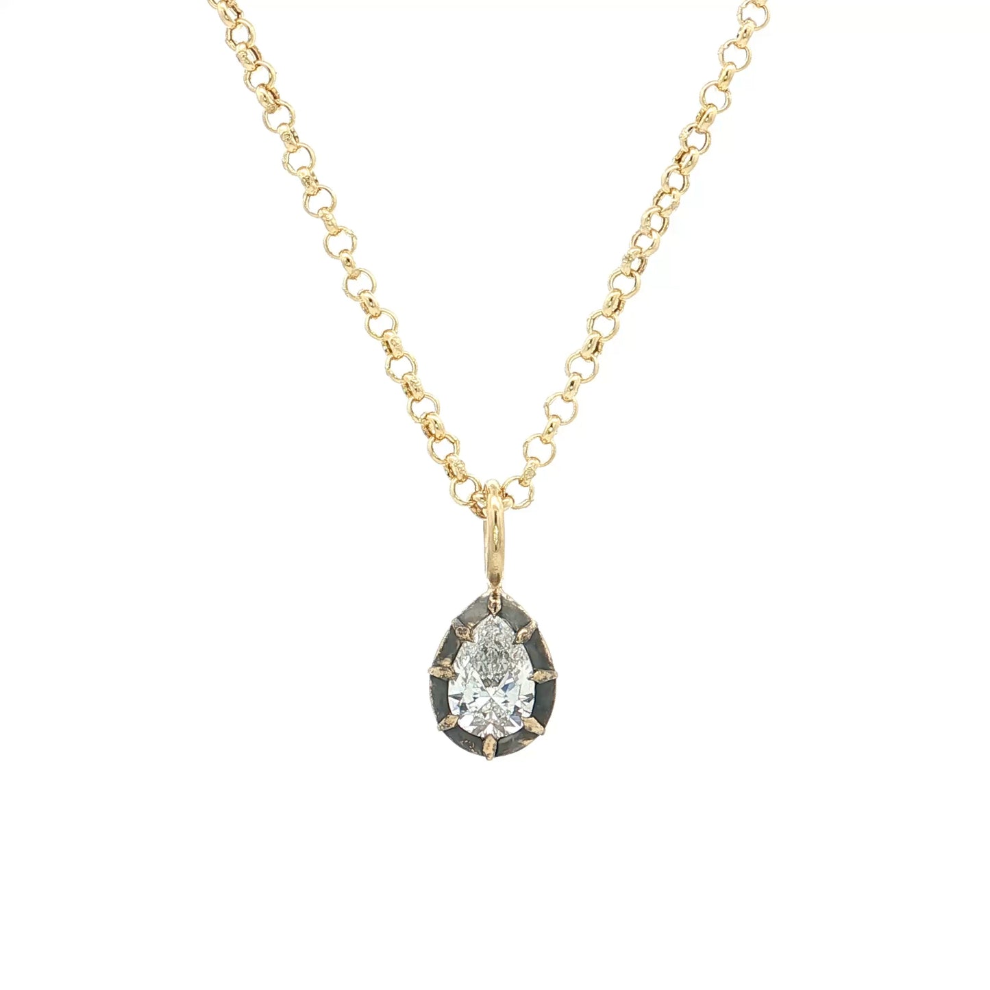 .50 GIA Pear Cut Diamond Pendant Necklace 18k