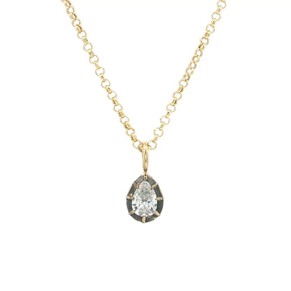 .50 GIA Pear Cut Diamond Pendant Necklace 18k