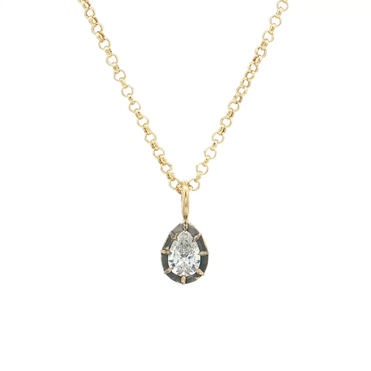 .50 GIA Pear Cut Diamond Pendant Necklace 18k