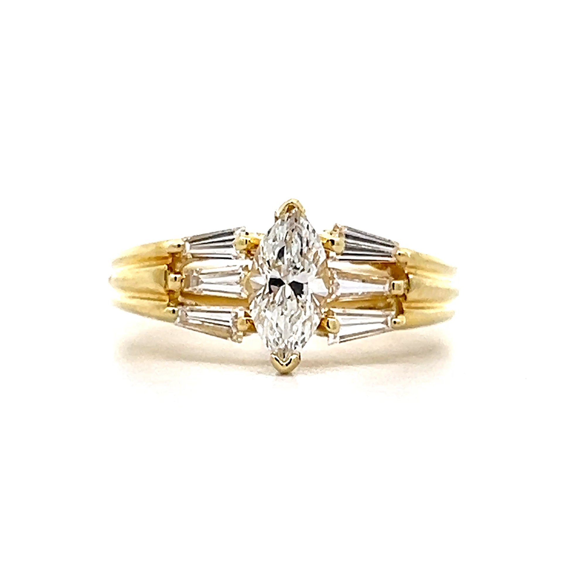 .50 Marquise Cut Diamond Engagement Ring in 18k