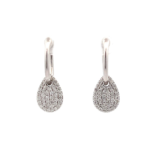 .50 Pave Diamond Dangle Earrings in 18k White Gold