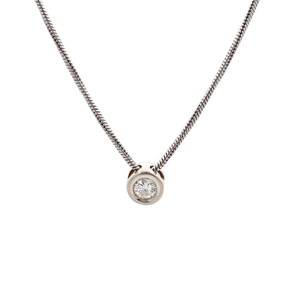 .50 Round Diamond Solitaire Bezel Necklace 14k