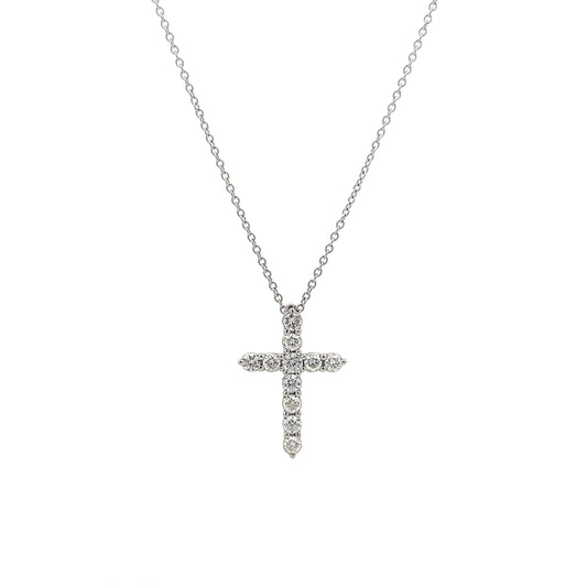 .50 Tiffany & Co Diamond Cross Pendant in 14k & Platinum