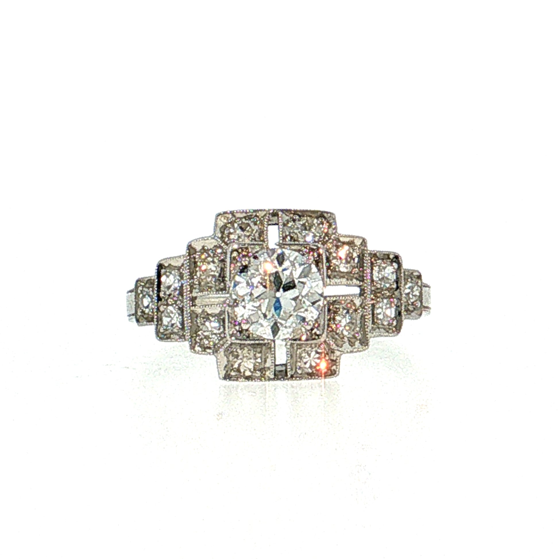 .52 Art Deco Diamond Engagement Ring Platinum
