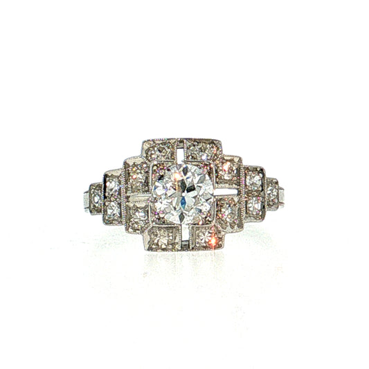 .52 Art Deco Diamond Engagement Ring Platinum