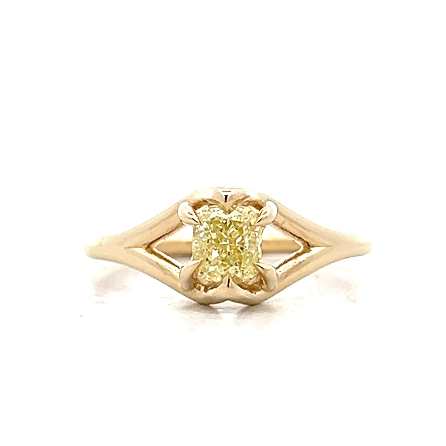 .52 Fancy Intense Yellow Diamond Engagement Ring 14k