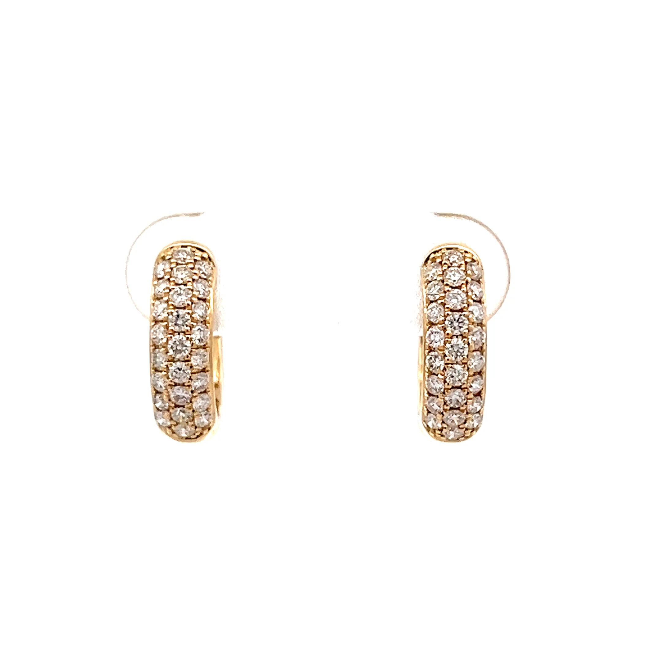 52 Pave Diamond Huggie Hoops 14k Yellow Gold – Filigree Jewelers
