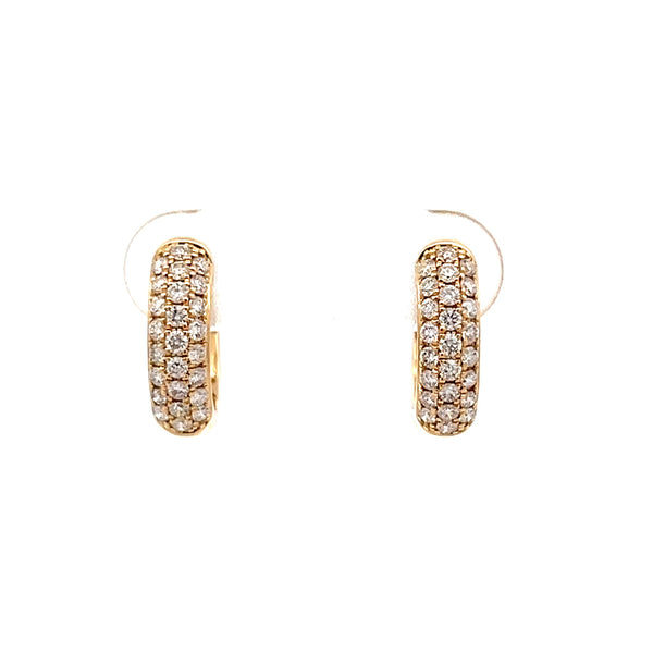 【ma】PAVE DIAMOND HUGGIE HOOPS 14kゴールド 52 Pave Diamond Huggie Hoops 14k Yellow Gold – Filigree Jewelers
