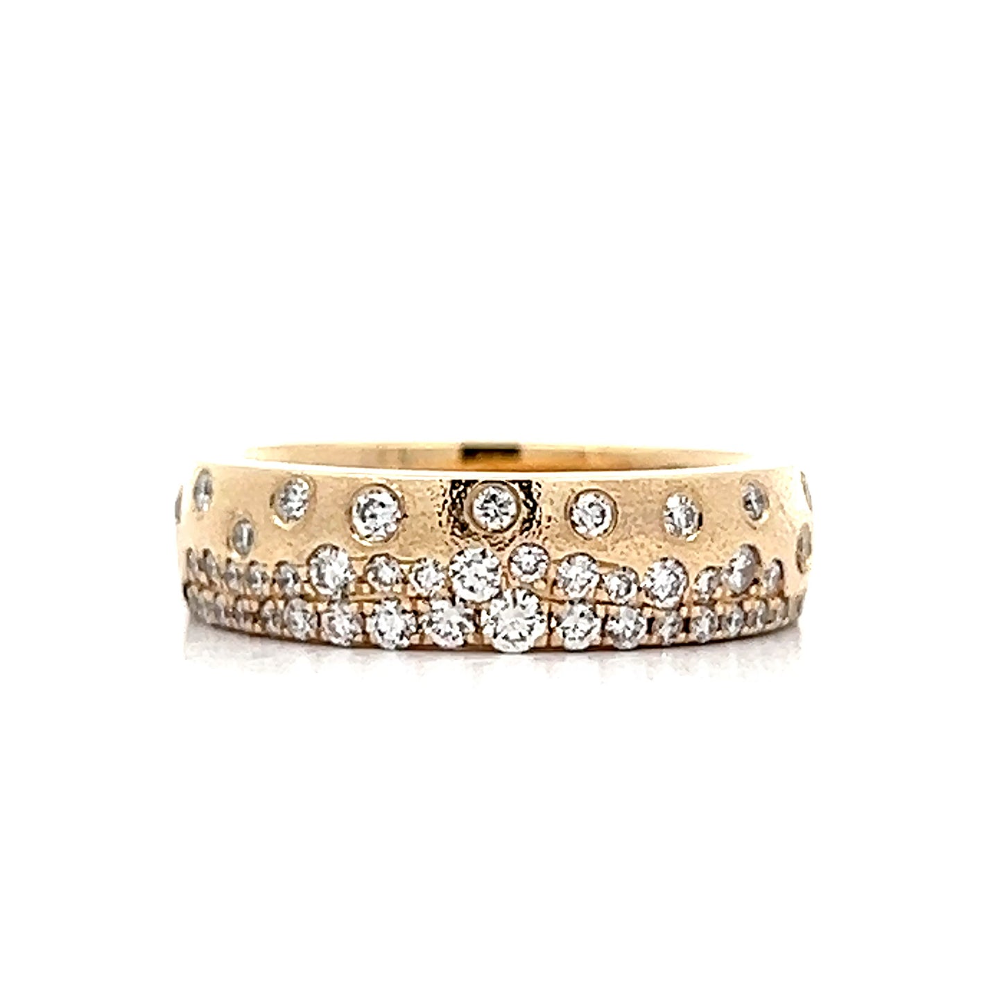 .52 Pave Flush Set Diamond Band in 14k