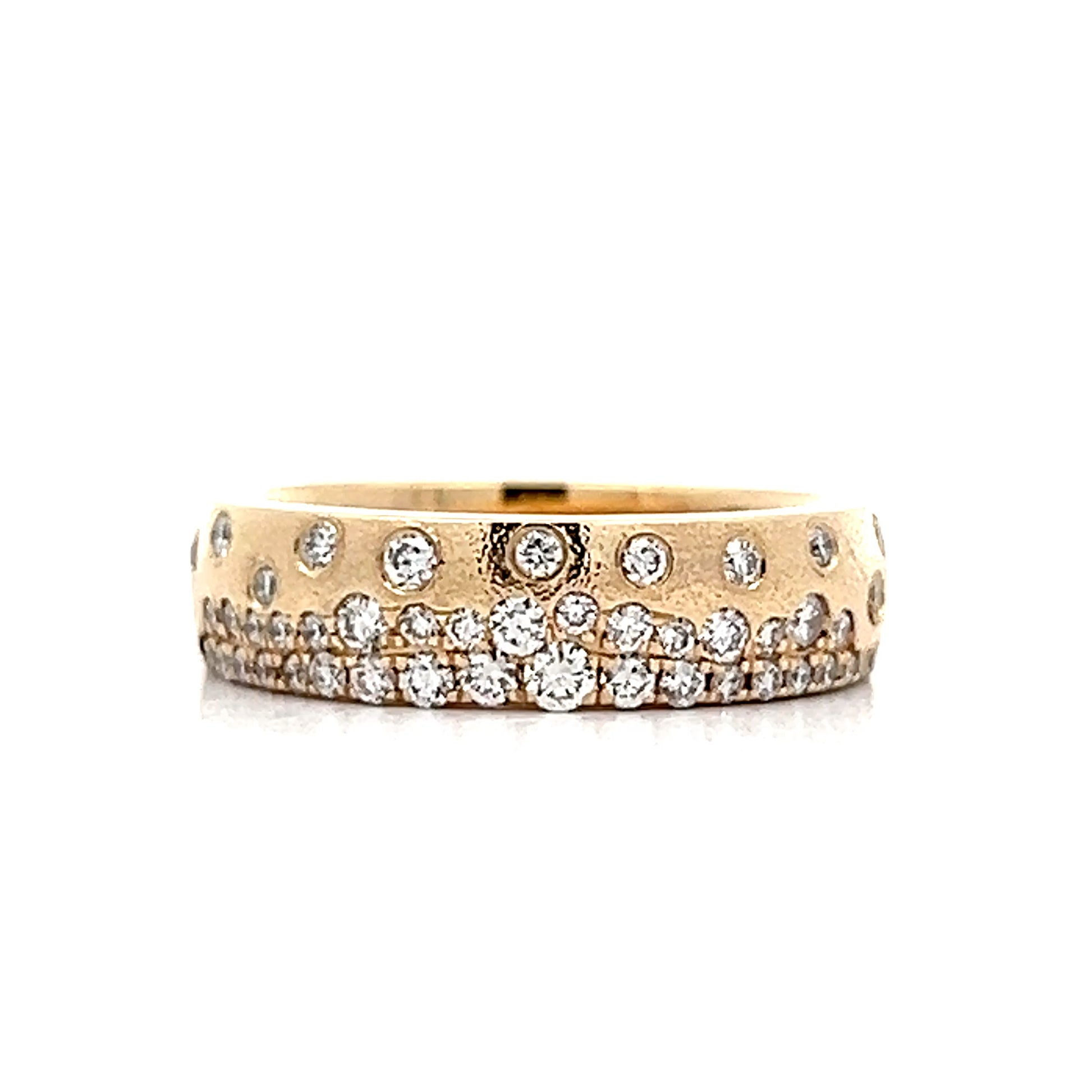 .52 Pave Flush Set Diamond Band in 14k