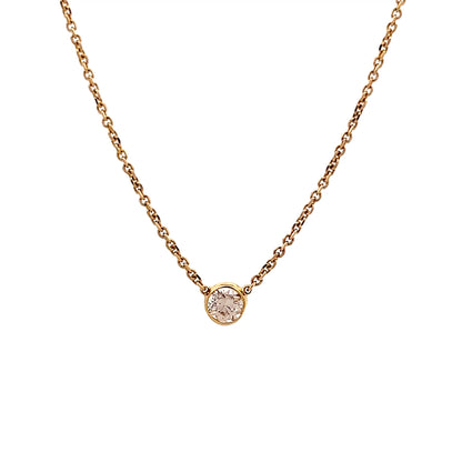 .53 Old Euro Diamond Pendant Necklace in 14k