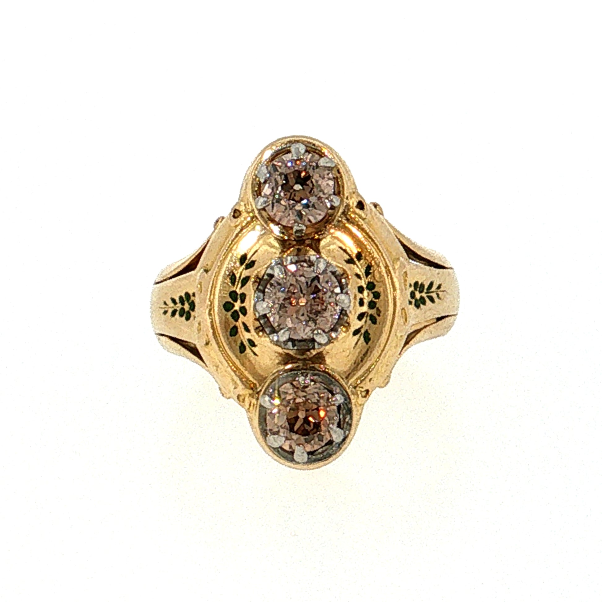 .54 Antique Art Nouveau Diamond Cocktail Ring 18k