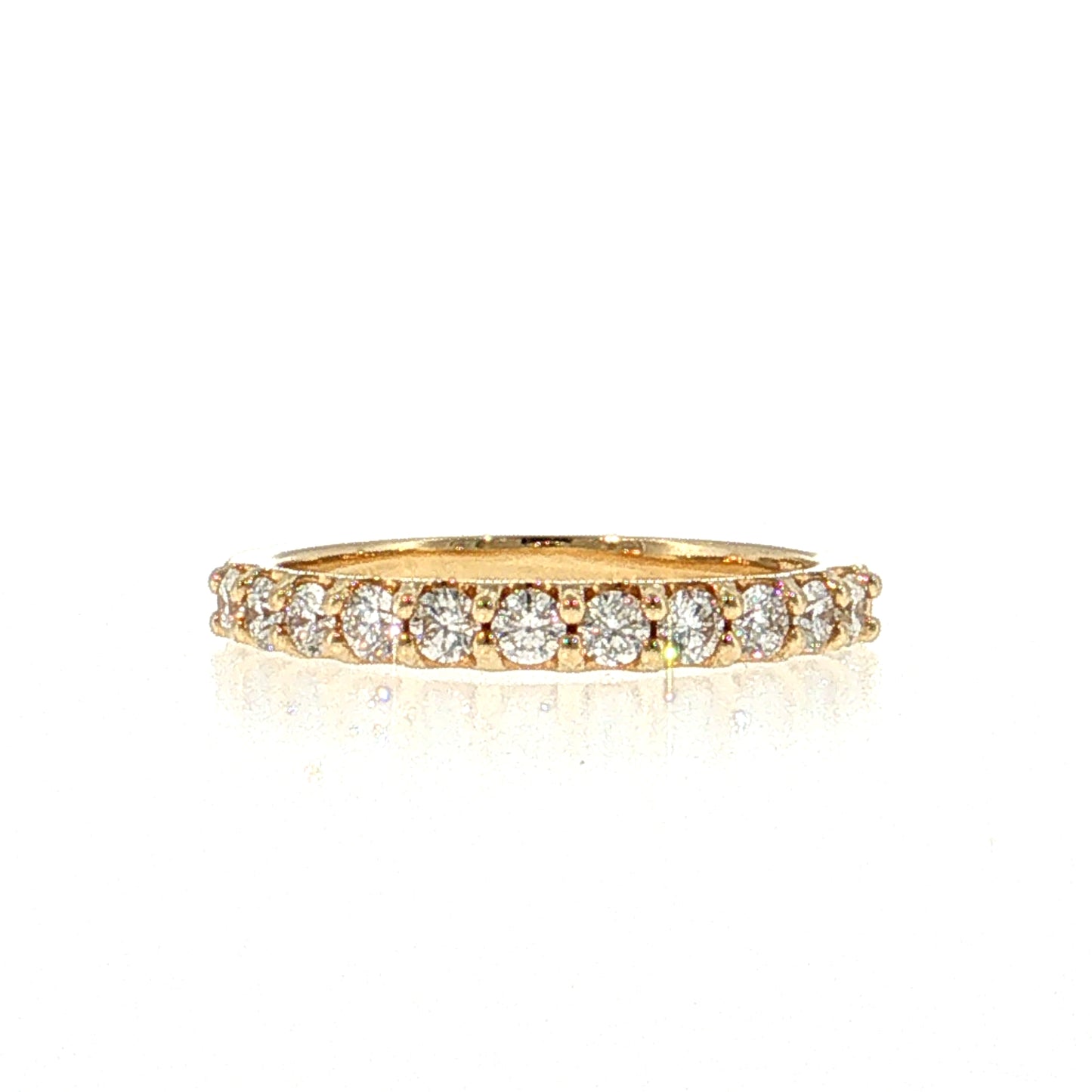 .55 Diamond Half-Eternity Wedding Band 14k Yellow Gold