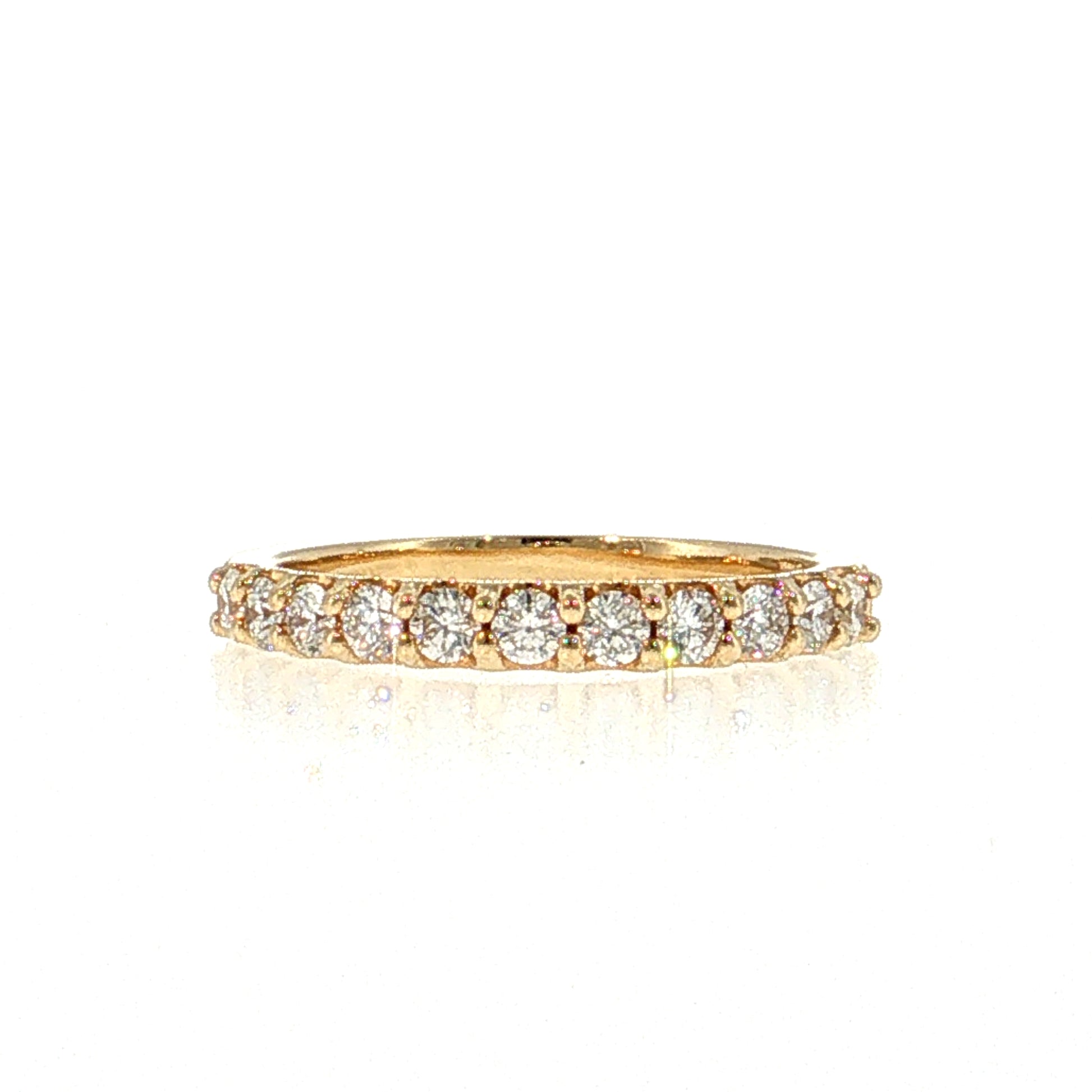 .55 Diamond Half-Eternity Wedding Band 14k Yellow Gold