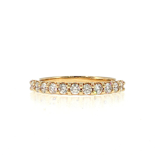 .55 Diamond Half-Eternity Wedding Band 14k Yellow Gold