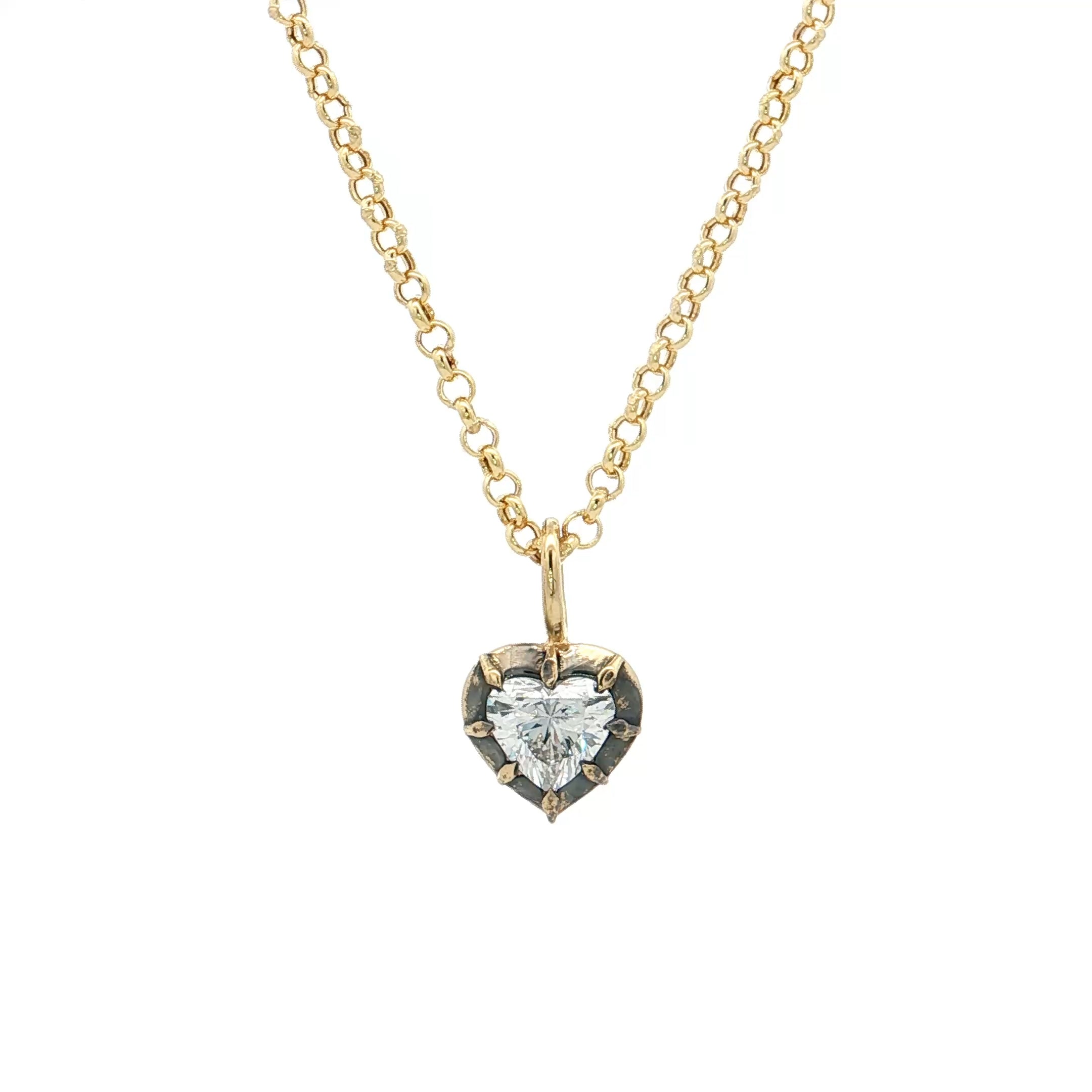 56 GIA Heart Diamond Pendant Necklace 18k/Platinum – Filigree Jewelers
