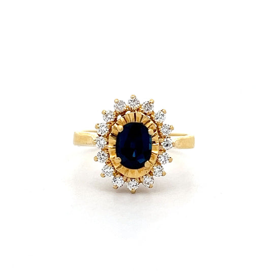 .56 Oval Sapphire & Diamond Engagement Ring in 18k