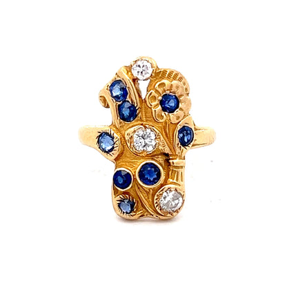 .56 Sapphire & Diamond Cocktail Ring in 18k