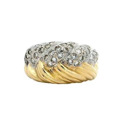.56 Woven Diamond Cocktail Ring 18k Platinum