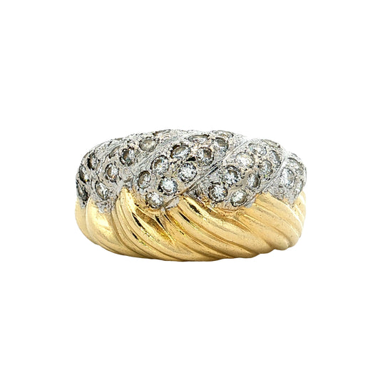 .56 Woven Diamond Cocktail Ring 18k Platinum