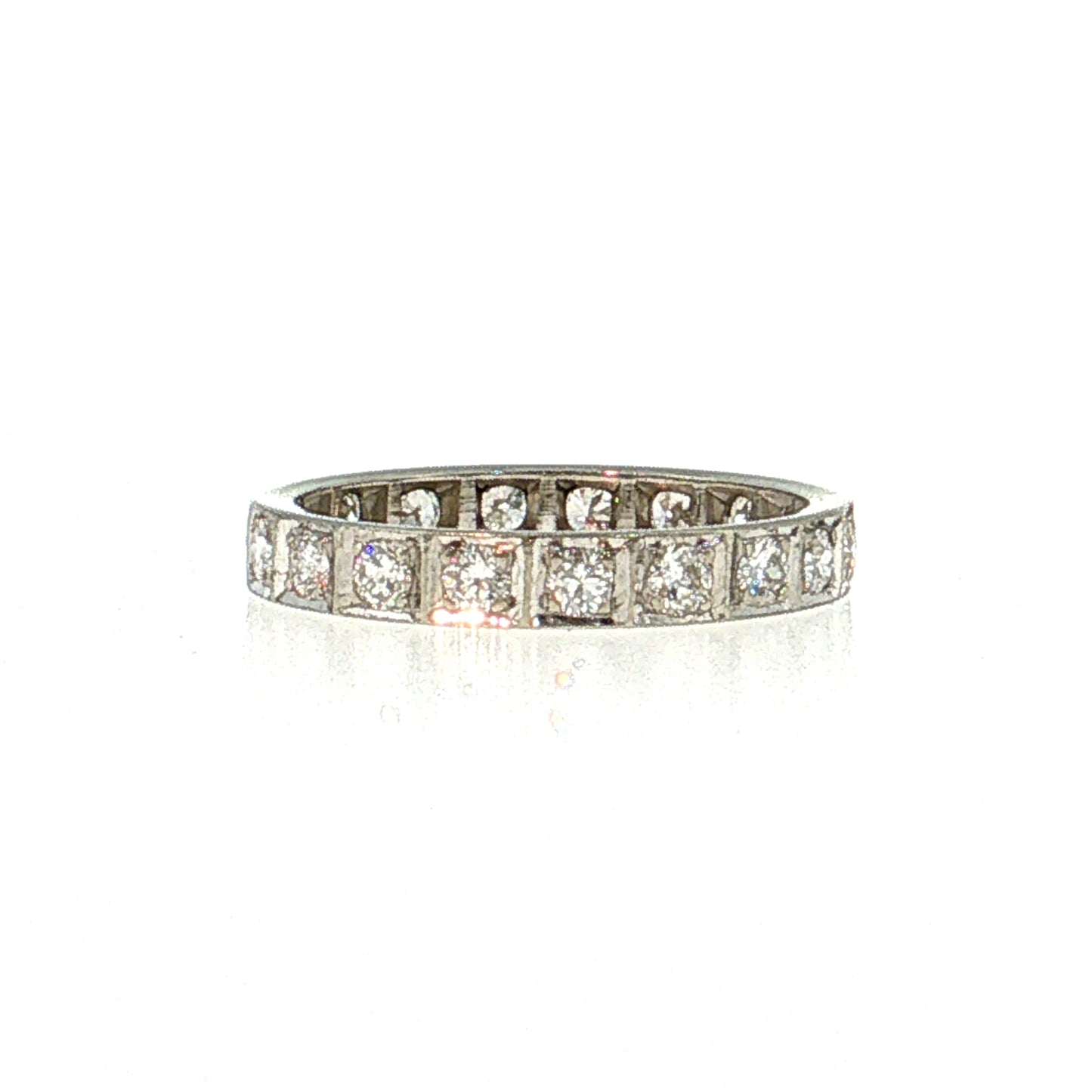 .57 Art Deco Diamond Eternity Band 14k White Gold