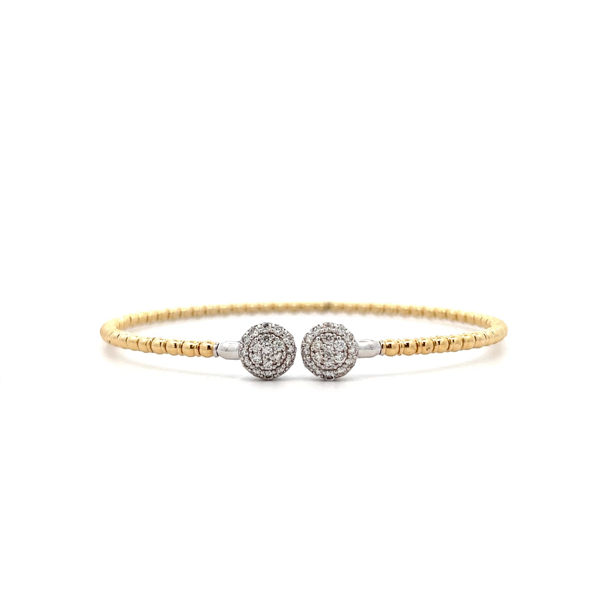 .57 Diamond Bangle Cuff Bracelet in 14k Yellow Gold