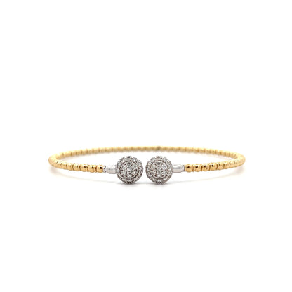 .57 Diamond Bangle Cuff Bracelet in 14k Yellow Gold