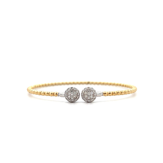 .57 Diamond Bangle Cuff Bracelet in 14k Yellow Gold