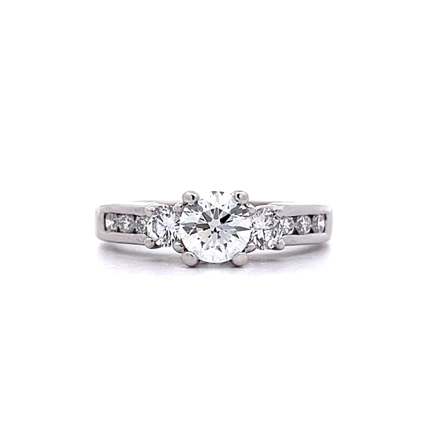 .58 Three Stone Diamond Engagement Ring in 18k