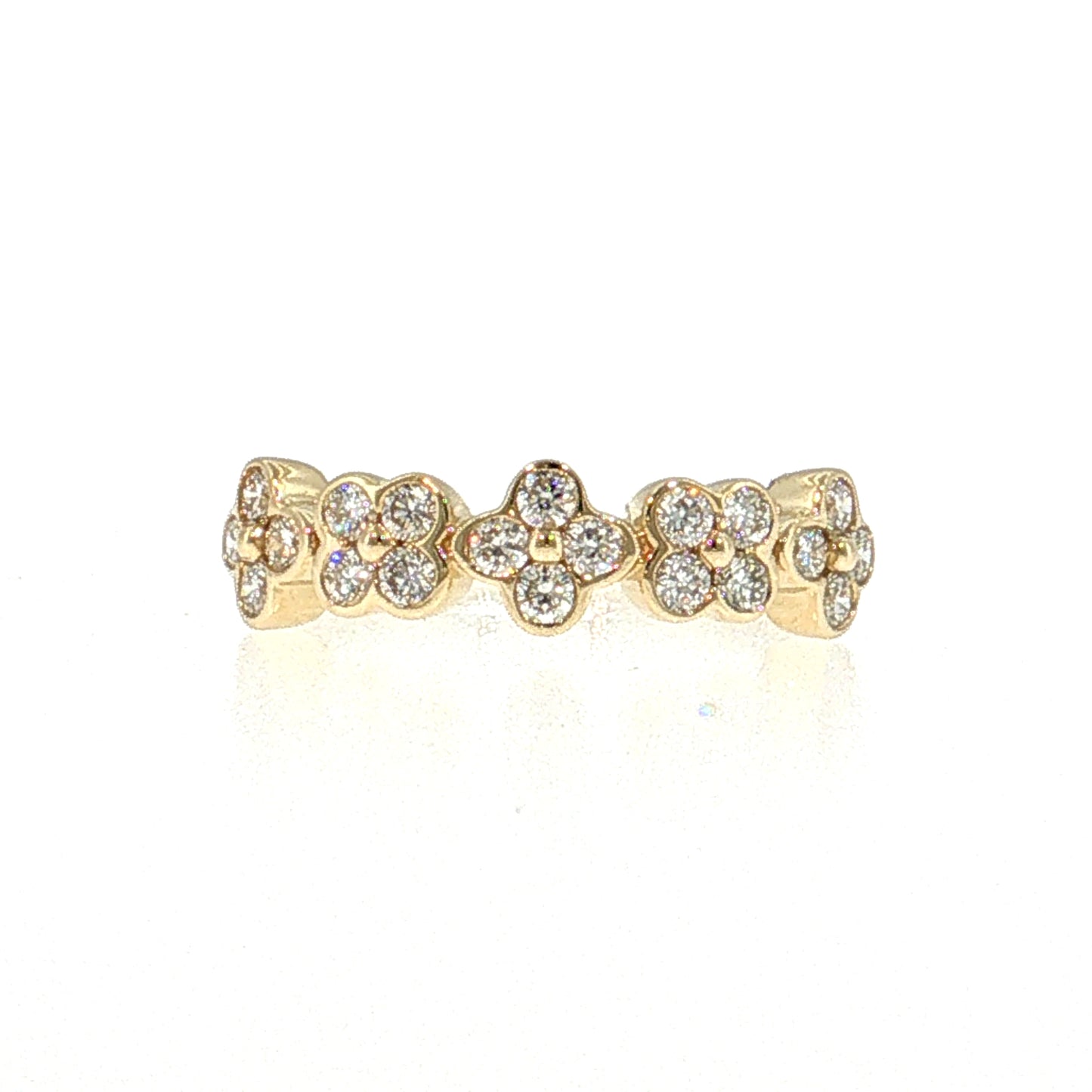 .59 Diamond Cluster Stacking Ring 14k Yellow Gold