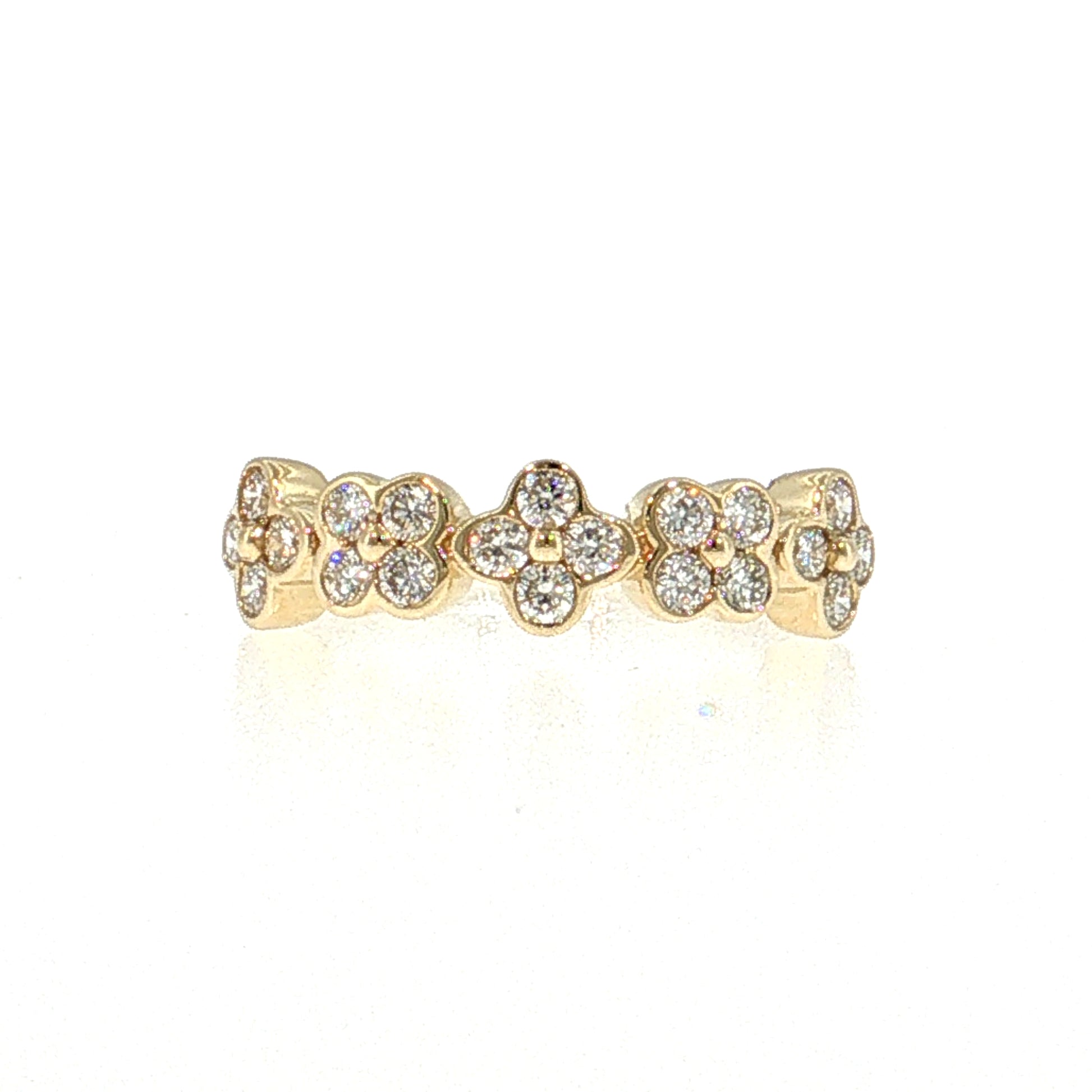 .59 Diamond Cluster Stacking Ring 14k Yellow Gold