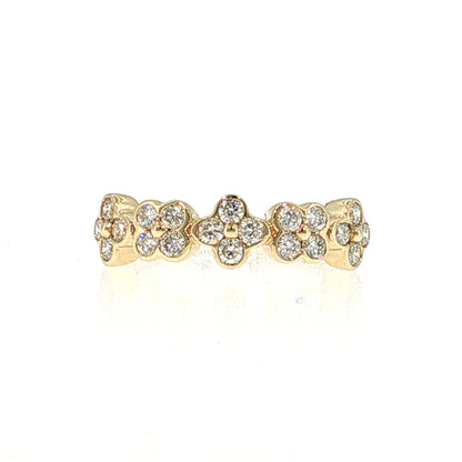 .59 Diamond Cluster Stacking Ring 14k Yellow Gold
