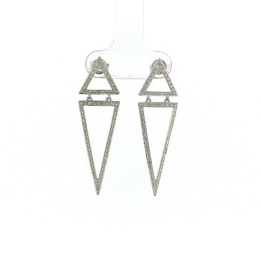 .59 Effy Diamond Triangle Drop Earrings 14k White Gold