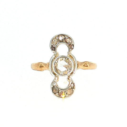 .60 Antique Georgian Diamond Cocktail Ring 14k