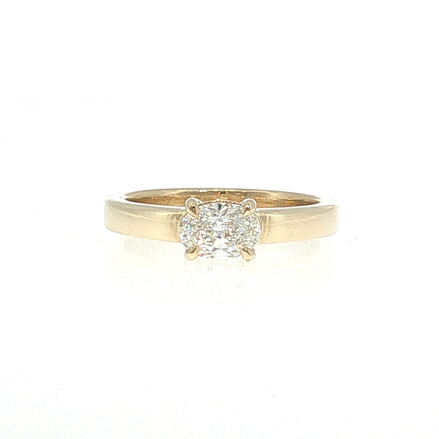 .60 Oval Diamond Engagement Ring 14k Yellow Gold