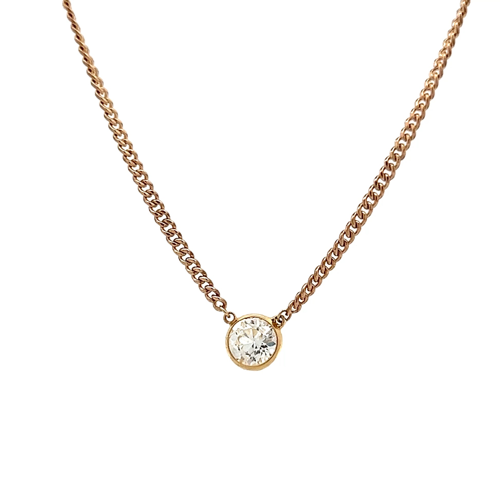 .60 Solitaire Diamond Pendant Necklace 14k