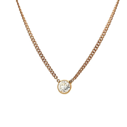 .60 Solitaire Diamond Pendant Necklace 14k