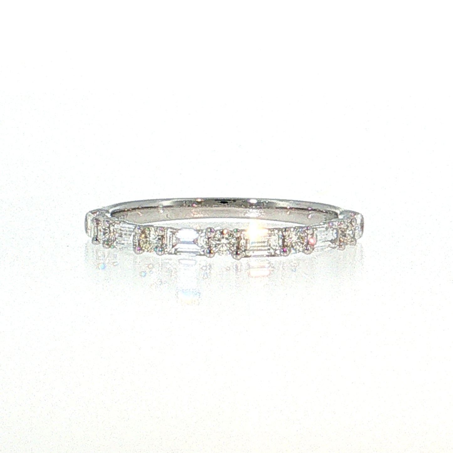 .61 Diamond Half-Eternity Wedding Band 14k White Gold