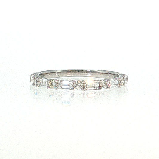 .61 Diamond Half-Eternity Wedding Band 14k White Gold
